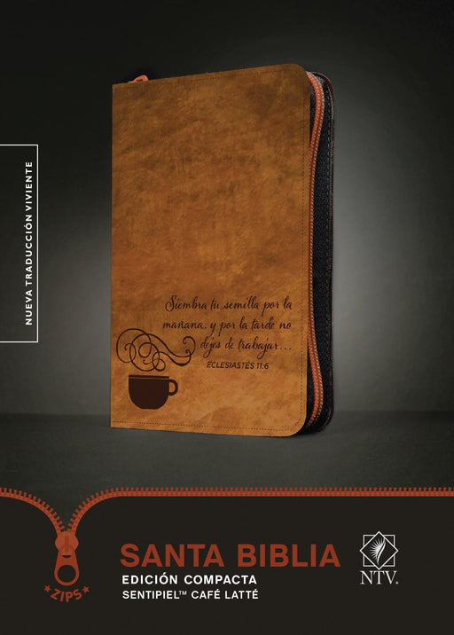 Biblia compacta sentipiel, café latte - NTV - Coffee & Jesus