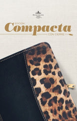 Biblia compacta referencias, negro leopardo con cierre - RVR 1960