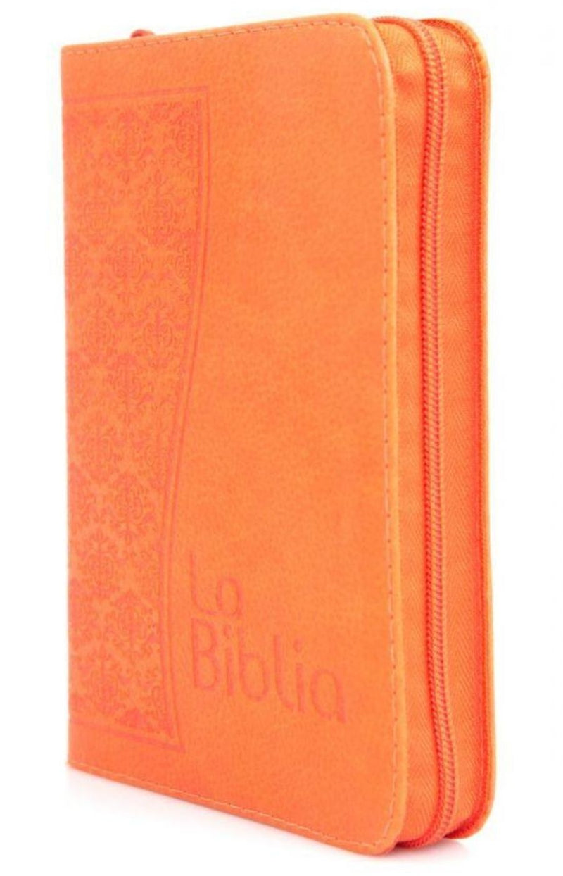 Biblia mediana naranja con cierre - TLA