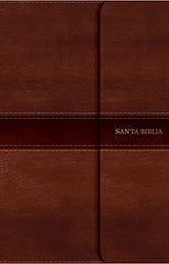 Biblia compacta letra grande marrón símil piel con solapa - NVI