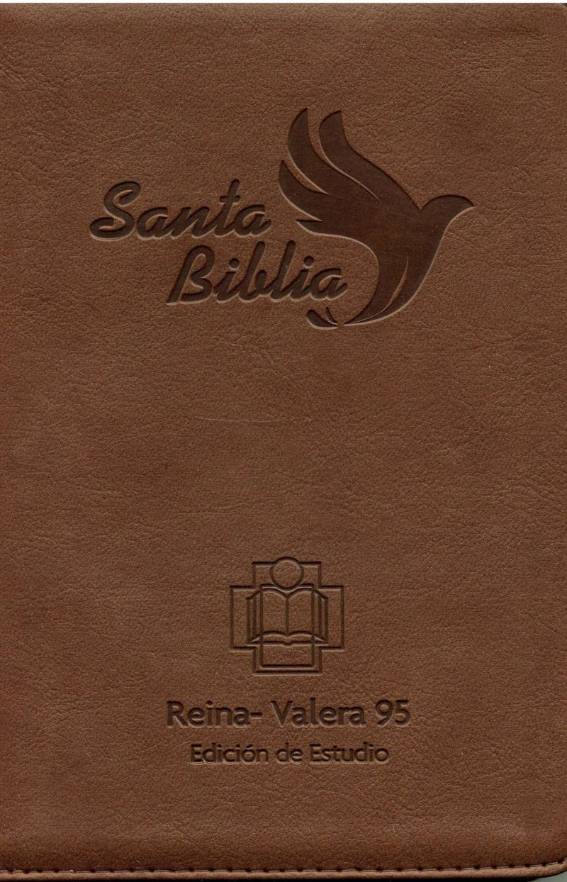 Biblia de estudio, piel café - RVR 1995