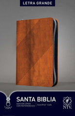 Santa Biblia edición ziper, café letra grande - NTV