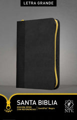 Santa Biblia edición ziper, negro con referencias y letra grande - NTV