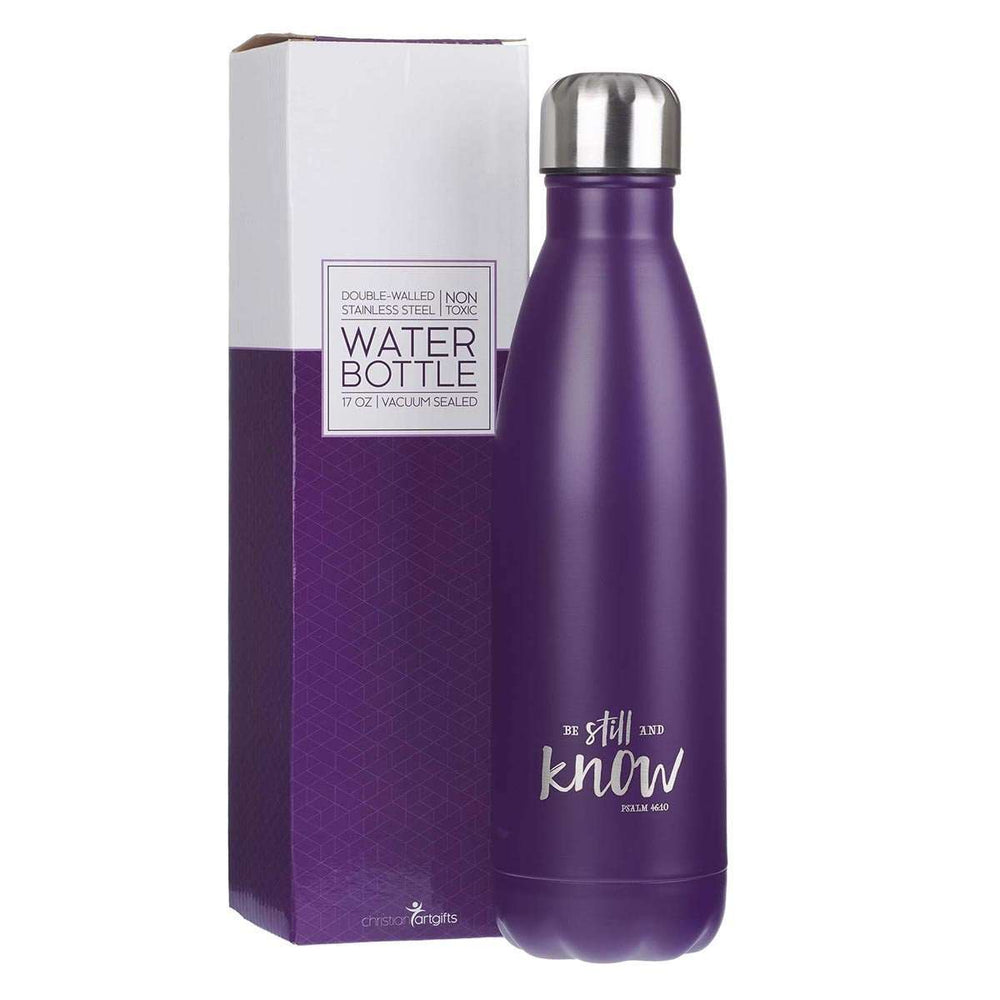 Botella metálica para agua- Be Still- Morado