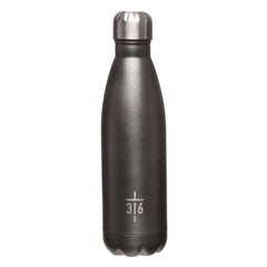 Botella metálica para agua 3:16 Cross- Negra