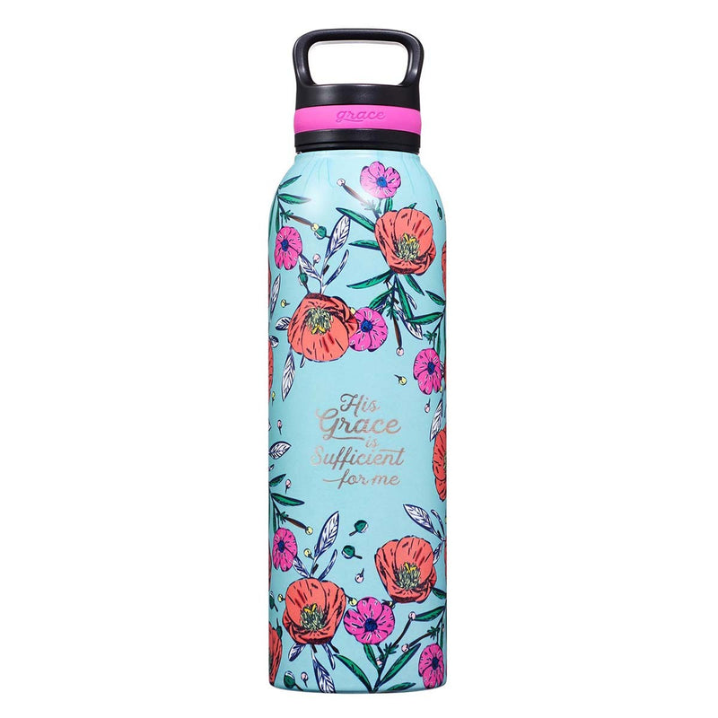 Botella metálica de agua  Su Gracia - 2 Corintios 12: 9