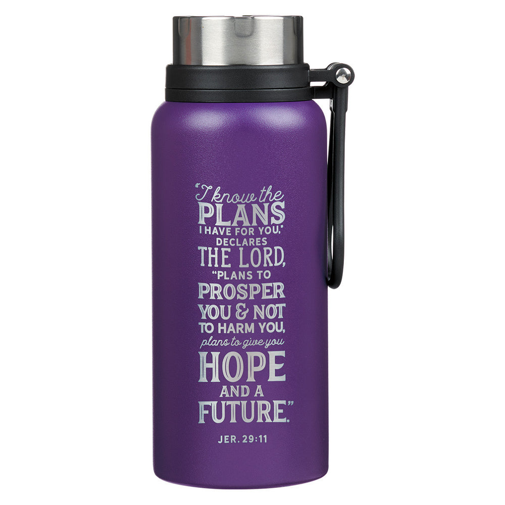 Botella para agua -  I know the plans (Jer 29:11) - Morada