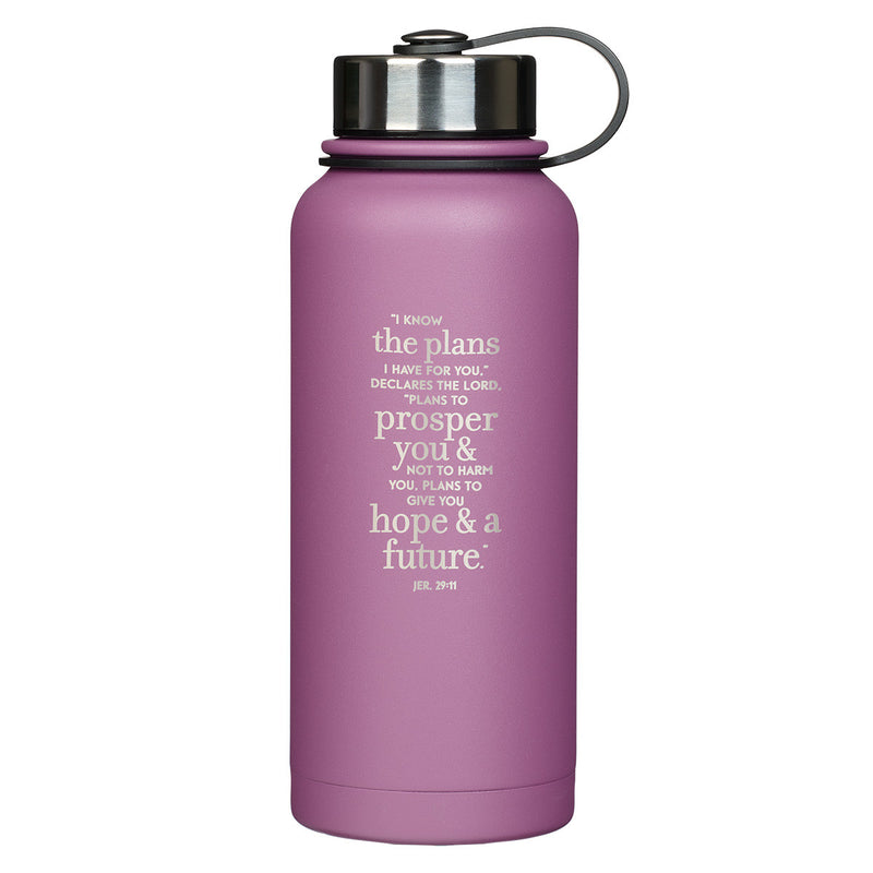 Botella para agua -  I know the plans (Jer 29:11) - Lila