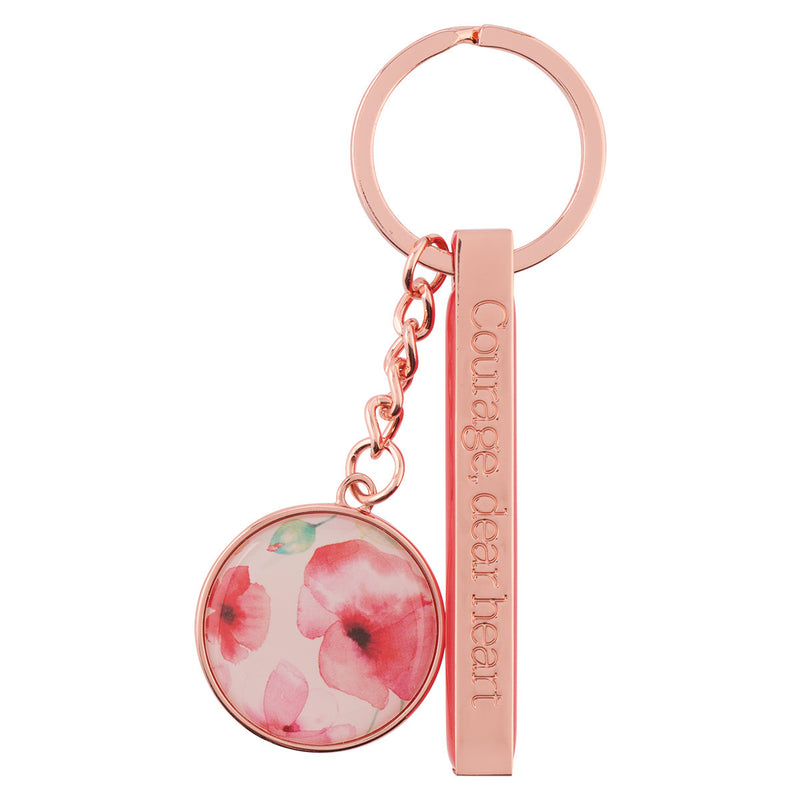 Llavero Courage dear heart - Coral poppies