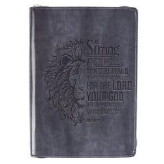 Diario Lion Face Be Strong And Courageous, Joshua 1:9