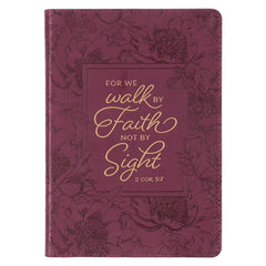 Agenda de lujo Walk by faith 2 Corintios 5:7 - Vinotinto