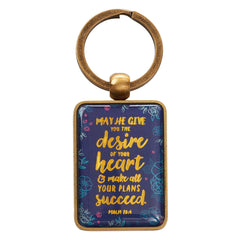 Llavero The Desire of Your Heart Psalm 20:4 - Azul