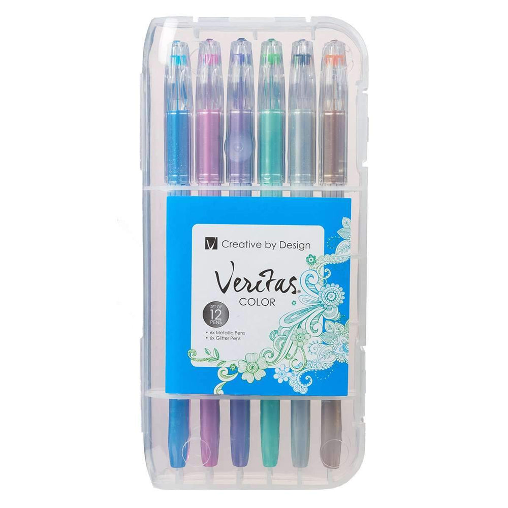 Set De Esferos X 12 - Metallic / Glitter