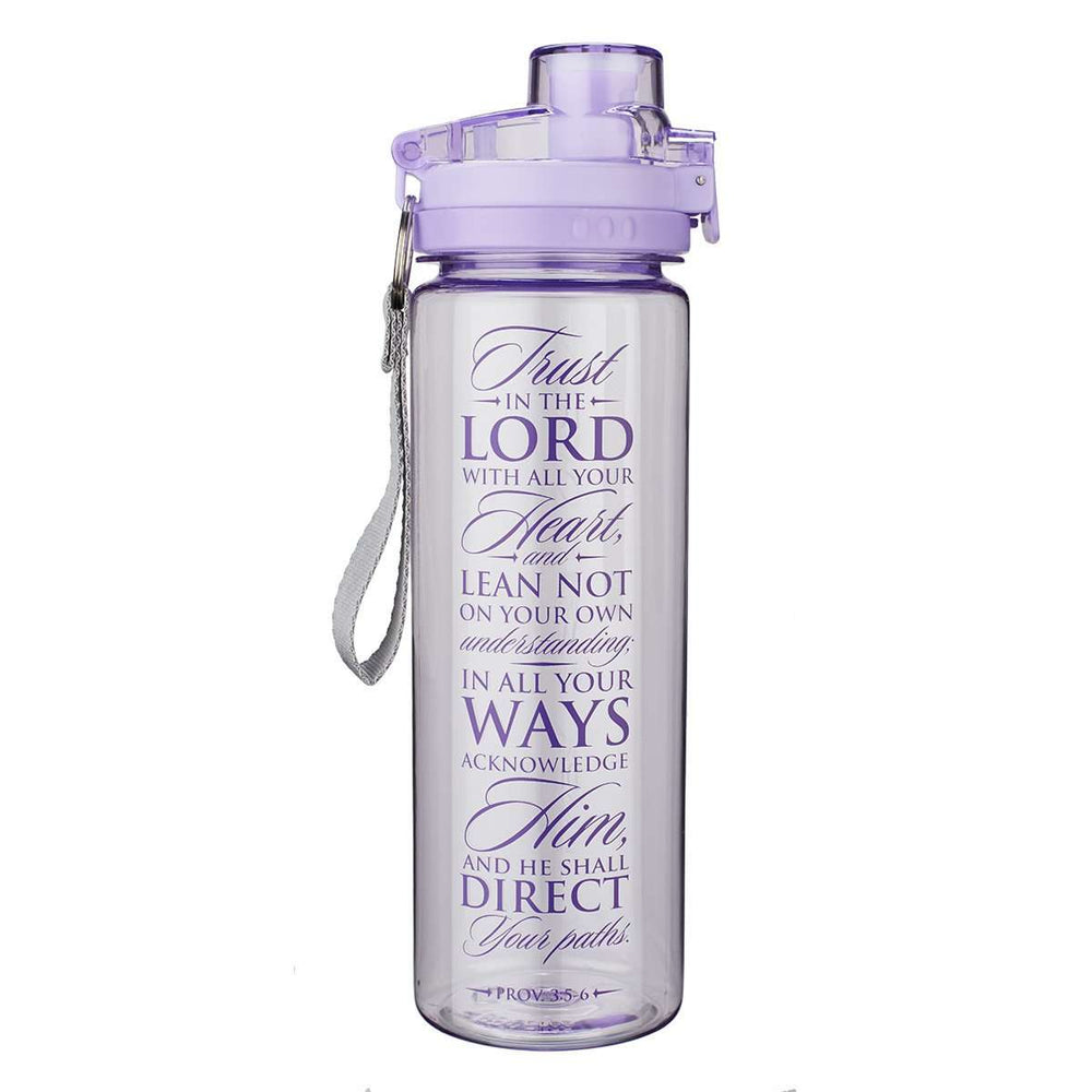 Botella plástica Para Agua - Trust In The Lord- Lila