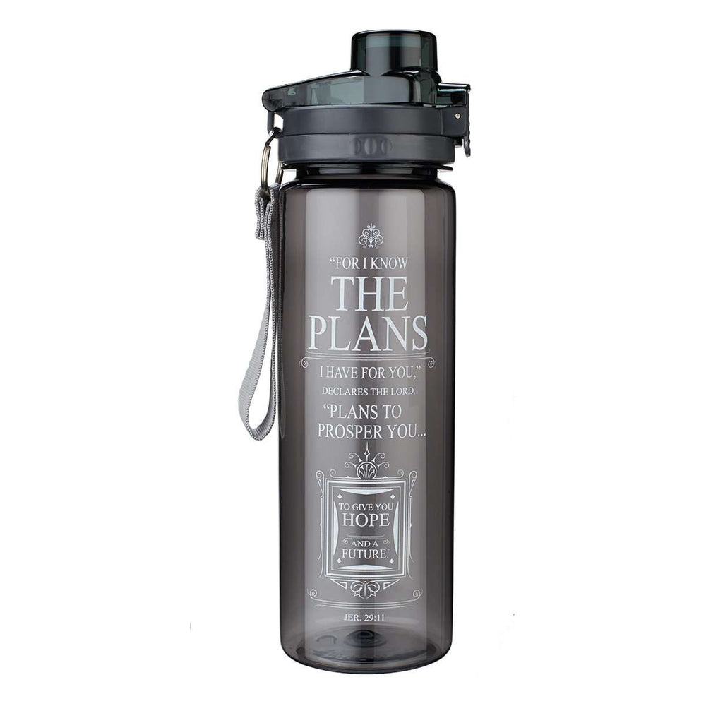 Botella para agua For I Know The Plans- Negra
