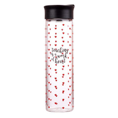 Botella de vidrio para agua - Teacher Work - Rojo/ Negro
