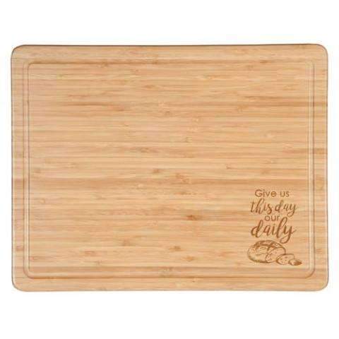 Tabla de cortar Bamboo Give us this day - Coffee & Jesus