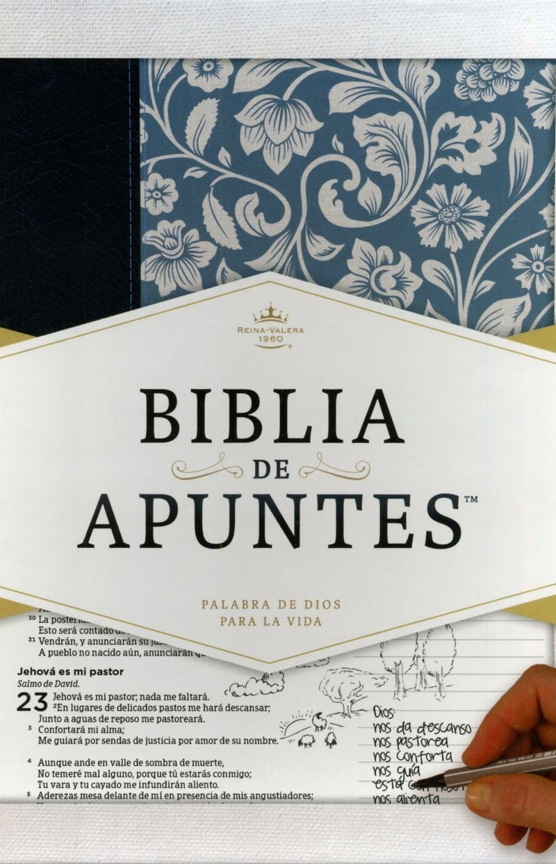 Biblia de apuntes imitación piel azul- RVR 1960